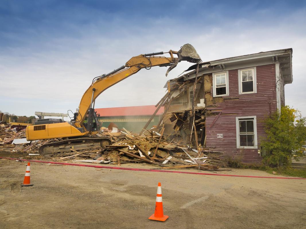 This is a picture of a residential demolition.  Las Vegas Demolition